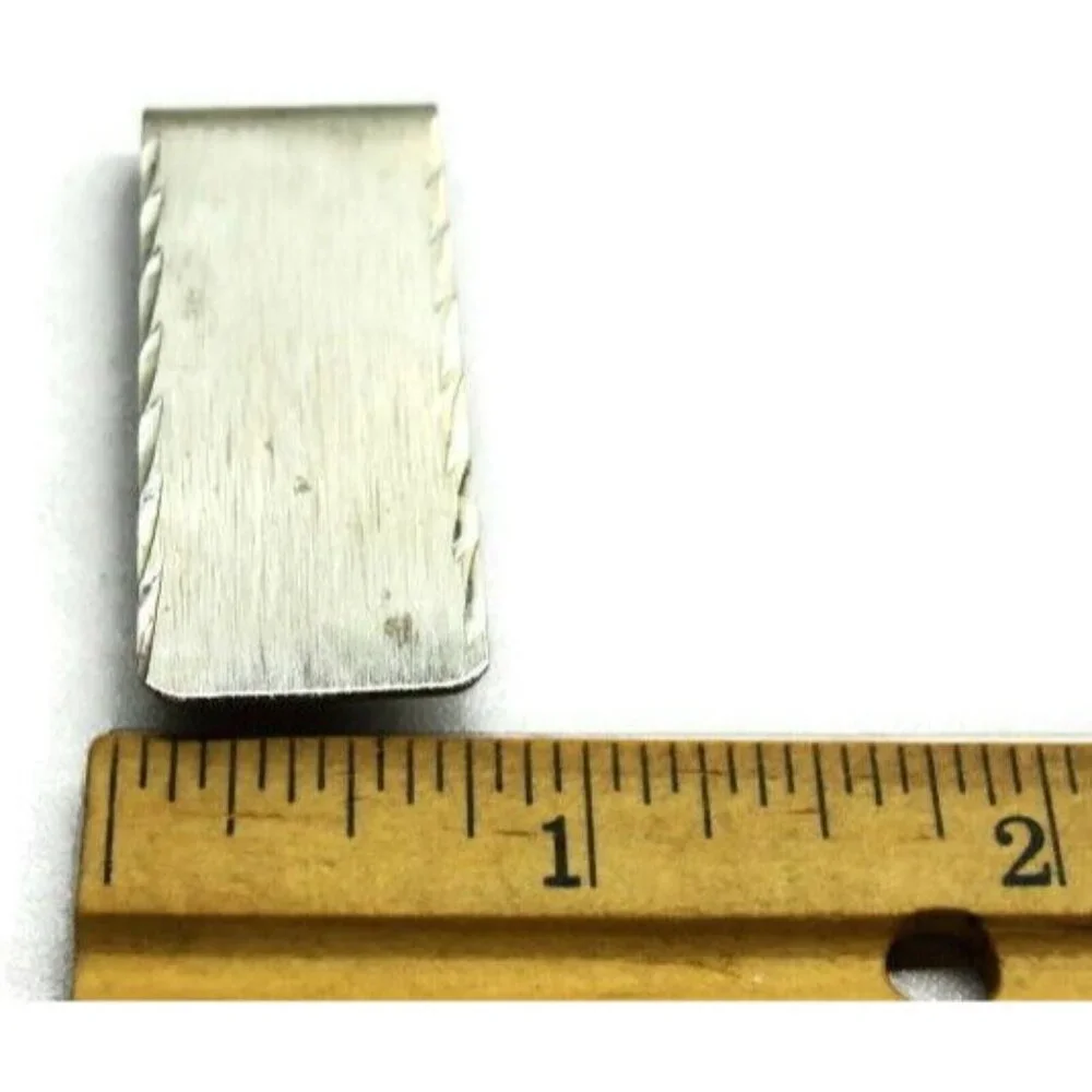 Act II Money Clip Etched Stainless Steel Credit Card Cash Silver Tone Engravable